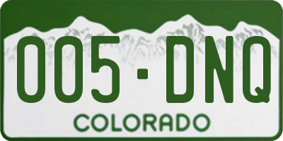 CO license plate 005DNQ