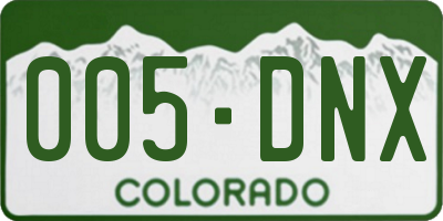 CO license plate 005DNX