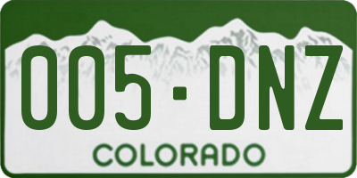 CO license plate 005DNZ