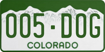CO license plate 005DOG
