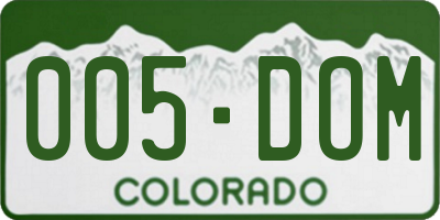 CO license plate 005DOM