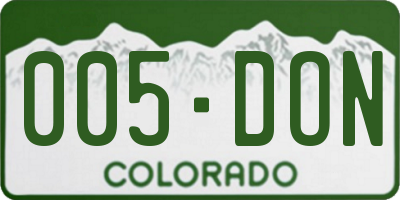 CO license plate 005DON
