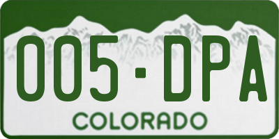 CO license plate 005DPA
