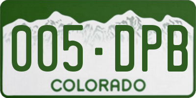 CO license plate 005DPB