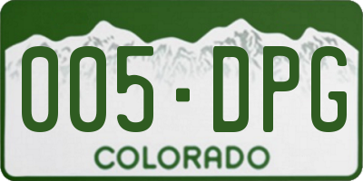 CO license plate 005DPG