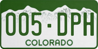 CO license plate 005DPH