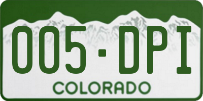 CO license plate 005DPI