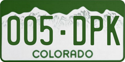CO license plate 005DPK