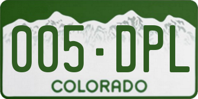 CO license plate 005DPL