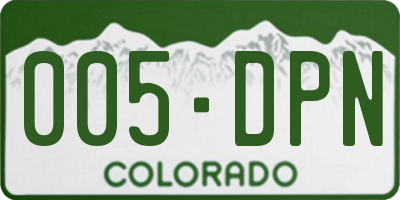 CO license plate 005DPN