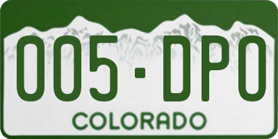 CO license plate 005DPO
