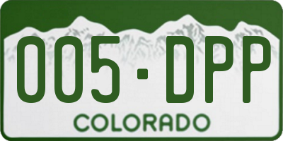 CO license plate 005DPP