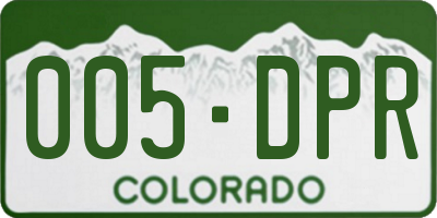 CO license plate 005DPR