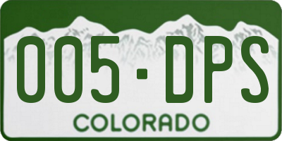 CO license plate 005DPS