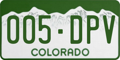 CO license plate 005DPV