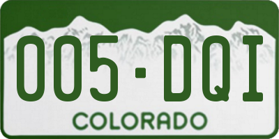 CO license plate 005DQI