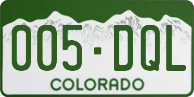 CO license plate 005DQL