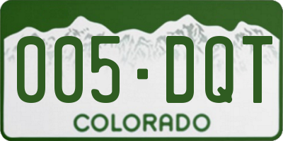 CO license plate 005DQT