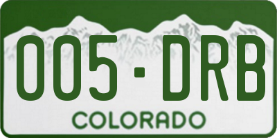 CO license plate 005DRB