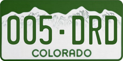 CO license plate 005DRD