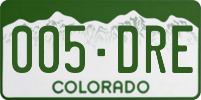 CO license plate 005DRE