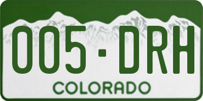 CO license plate 005DRH