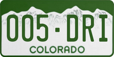 CO license plate 005DRI