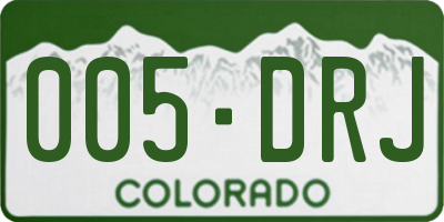 CO license plate 005DRJ