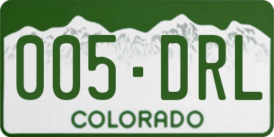 CO license plate 005DRL