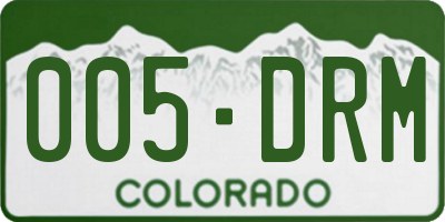 CO license plate 005DRM