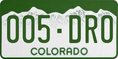CO license plate 005DRO