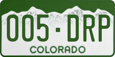 CO license plate 005DRP