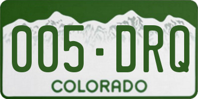 CO license plate 005DRQ