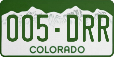 CO license plate 005DRR