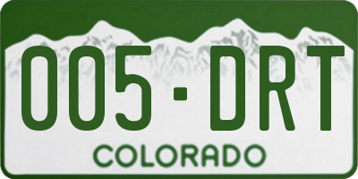 CO license plate 005DRT