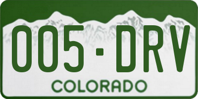 CO license plate 005DRV