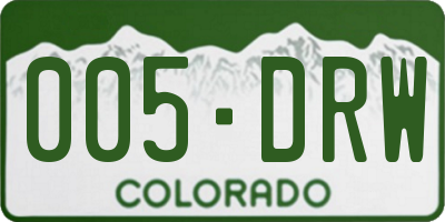 CO license plate 005DRW