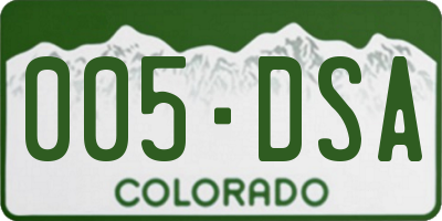CO license plate 005DSA