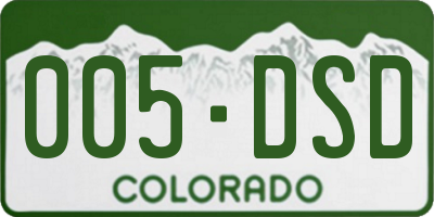 CO license plate 005DSD