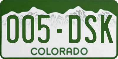 CO license plate 005DSK