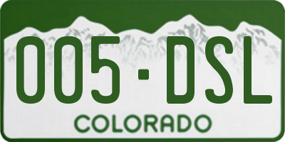CO license plate 005DSL