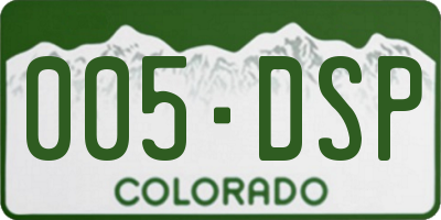 CO license plate 005DSP