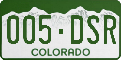 CO license plate 005DSR