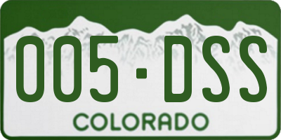 CO license plate 005DSS