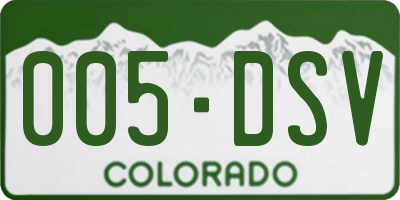 CO license plate 005DSV