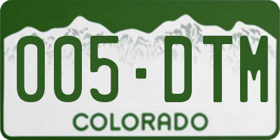 CO license plate 005DTM