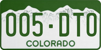 CO license plate 005DTO