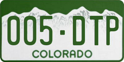 CO license plate 005DTP
