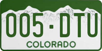 CO license plate 005DTU