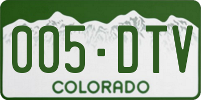 CO license plate 005DTV